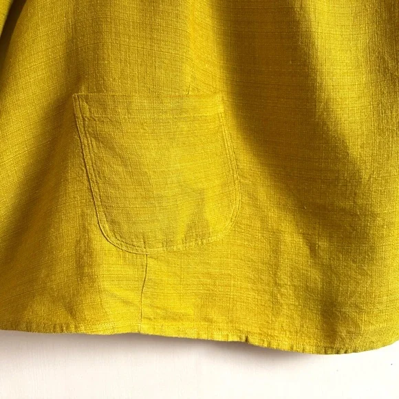 Flax Mustard Gold Heavy Linen Tunic Top 2x 3x 2G 3G - Picture 3 of 4